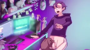 Busty MILF gamer nerd gets huge cock creampie