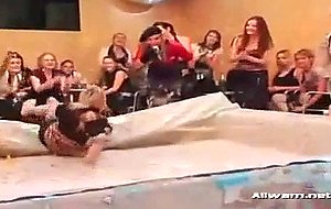 At this point in the Messy Wrestling Olympic games, a ...