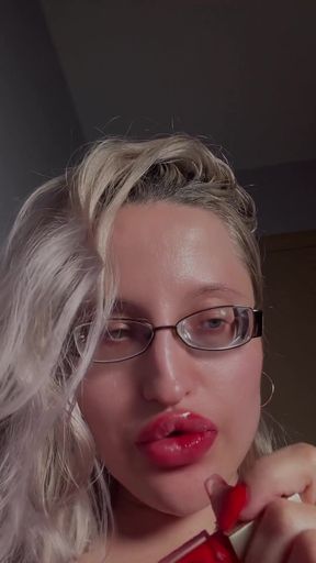 Thick Eyeglsses Biglips Dildo Blowjob Lipgloss JOI