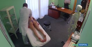 Brunette Adele went to a doctor and got fucked in his office