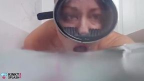 Dive Mask Blow Job in the Bath with Ukcutegirl Lucy