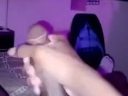 Teen jerks bbc and busts a nice load