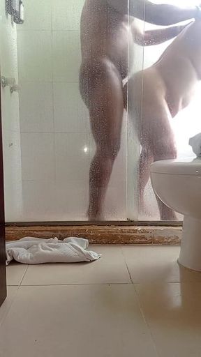 Fucking a MILF Stepmother in the Hotel Bathroom