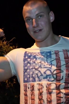 Cumshot in Public at Night