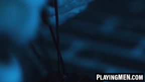 PlayingMen.com - Tony D Angelo lets Rocky Vallarta worship his cock at the glory hole