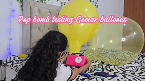 Pop bomb testing Gemar balloons