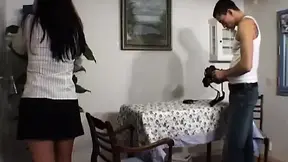 Petite French babe wrecked by two horny dudes