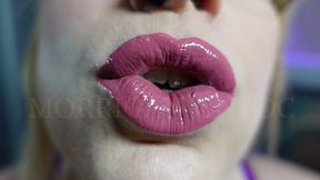 Pink Lipstick Application and POV Kisses