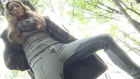 Natalia Forrest wets her pants in the woods