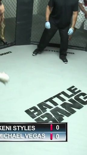 Brunette Misty Stone with big tits gets fucked in the battle bang ring