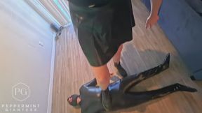 6'7 Tall Gothic Giantess Trample POV: Boots Crush - Socks - Barefoot Face Sit & Toe Suck