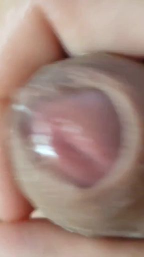 Boy Explores the Super Pre Cum of the Big Cock.