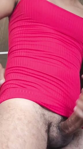Shemale huge hot cock moaning horny with masturbator in office   Clip 2