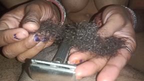 Indian Homemade Village Wife cleaning the hair of her husband&#039;s penis, being completely naked at the time, cleaning the entirety