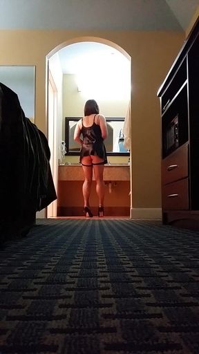 Crossdressing in a hotel room