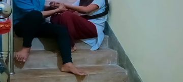 Young tuition teacher three age student chut chudai