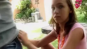 Selina sexy latina teen sucks on big cock