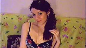Stunning amateur European teen beauty in lingerie stripping