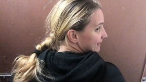 She Sucks My Cock in a Reststop Restroom