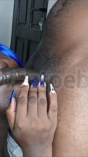 I Pinned Dude on the Wall and Sucked His Dick Till He Cum Then I Pushed Him on the Bed and Rode His Dick
