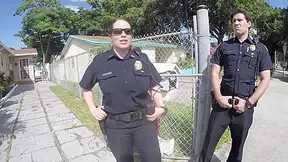 Black Suspect Is Receiving A Deep Throat From Two Milfs With Big Tits