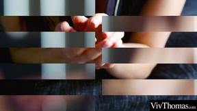 ”Sexy lesbian ties her lover up & makes her watch as she pleasures herself”