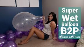 Super Wet Balloon Blow to Pop Dripping in My Hand - Kylie Jacobsx - WMV 1080p HD
