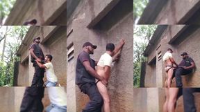 seguranca do park segue o cara que ficou encarando e coloca pra mamar e cavalga