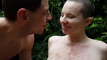 BTS giggly messy fun with Marcus licking milkshake off my boobs :)