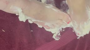 First of whipped cream toes