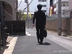 Pretty Japanese Girl in Stockings Gets Fucked by Two Guys Sensuously