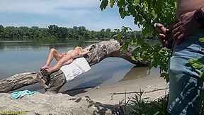 Hairy Granny Gets Anal Fucked On He Beach