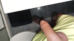 The Dirty Dude Takes Out His Cock Full of Semen From the Tube, and Plays with the Sperm in His Belly