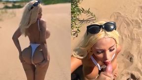 Petite Blonde With Big Ass Fucks On The Beach! Outdoor Sex - Lana Myers