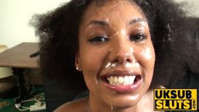UKSubSluts com - Ebony girl enjoys thick cock&#x1F32D;, riding and gagging with passion