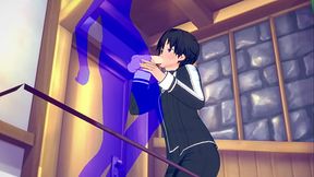 Art Online Yaoi - Kirito Blowjob with cumshot in his mouth - Japanese Asian manga anime game porn gay