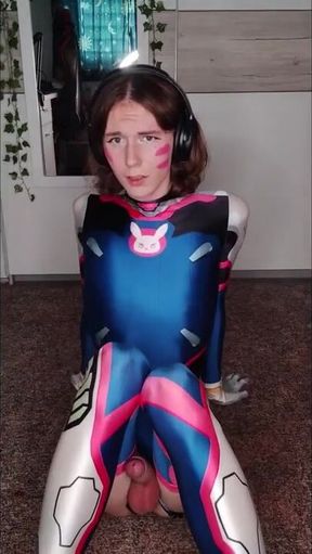 Trans DVa Cosplay Girl Anal Dildo Wrecked Cum Gush Destroyed