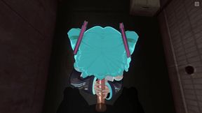 3D hentai POV Hatsune Miku sucks your cock hard until you cum