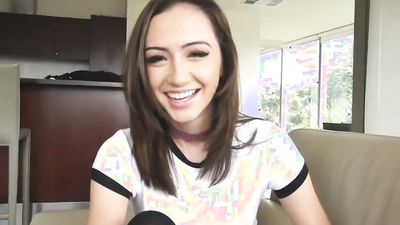 Cute sister Lily Jordan hops on boner taking a thick dong making her scream for more deep inside her