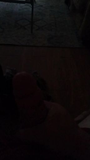 Stroking my fat cock