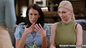 Stepmothers Reagan Foxx & Demi Hawks Show Their Girl A Hot XXX Lesson