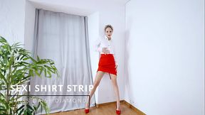 Seductive Sexi Shirt Dance in the Office
