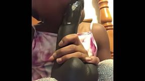 Sucking a Huge Dildo, Dreaming of Daddy