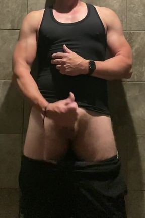 End of December Gym Lockerroom Cumshot From Jockdad87