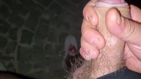 Love and Perversion, Cumshot and Cock on Display Outside Ex's House - Where in the Past She Gave Him the Best Handjob