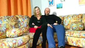 Blonde mom with brunette stepdaughter fuck lover's cock