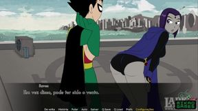 Teen Titans ep 14 Treinamento com Ravena, Beijos e tapas na Bunda como recompensa