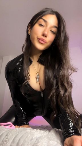 Chastity belt Spit on face Spit Chastity