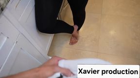 Slutty blonde milf gets excited when she sees her nephew's hard cock and starts giving him a blowjob and then gets fucked in all positions until he cu