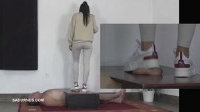 Click for gif Mistress Natasa is just tapping his phone Picture in picture wmv